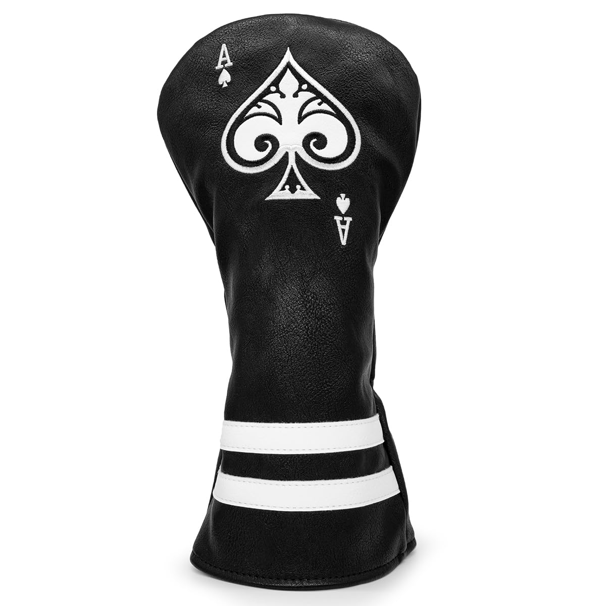 Black Golf Ace of Spade Golf Club Cover for Golf Clubs - Hybrid Headcover Golf Driver Headcover 3 Wood Head Cover (Rotatable 2 3 4 5 6 Ut Head Cover) Putter Headcover