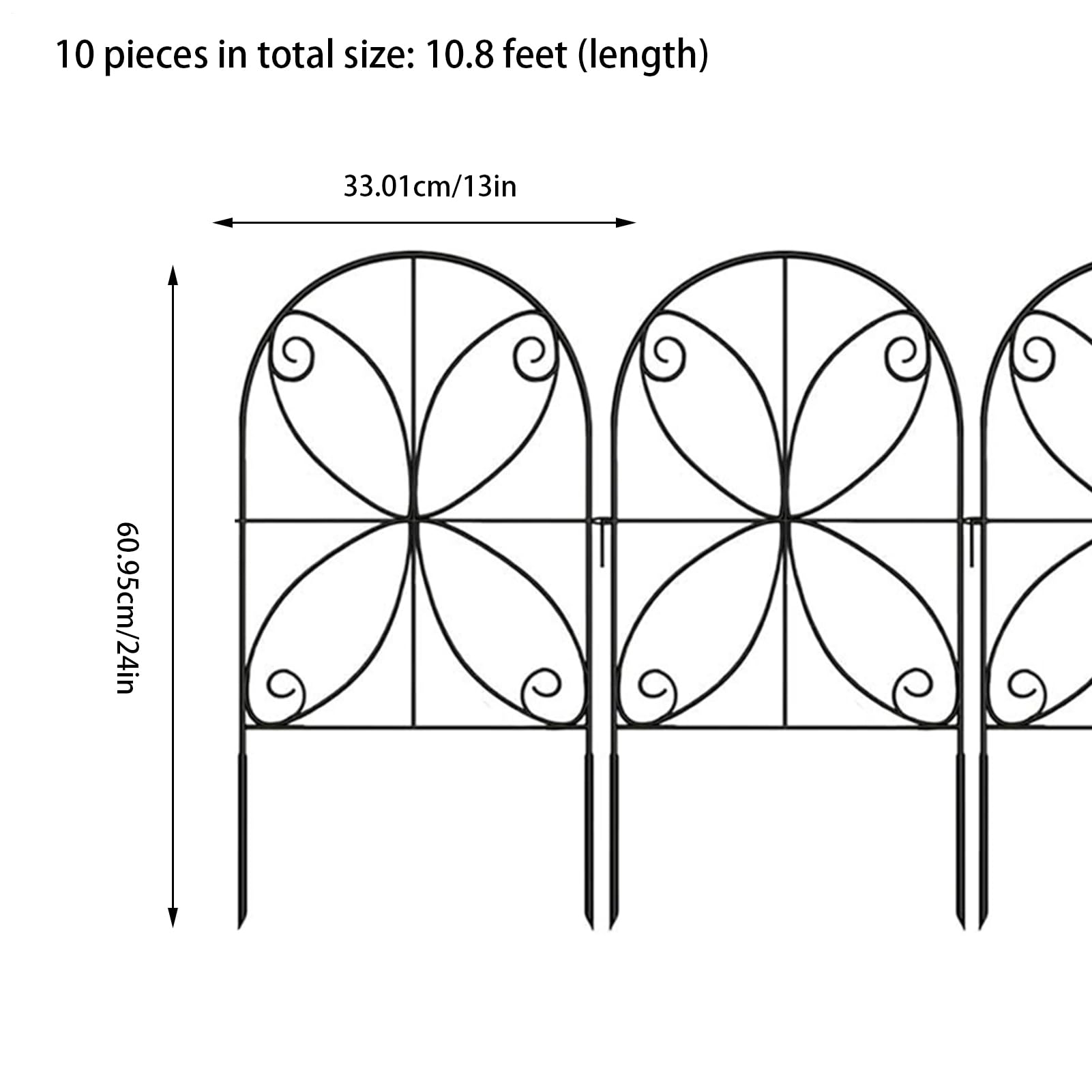 Valla De Barrera Para Animales 10 Paneles De Valla Decorativa Para Jardín | Accesorios de Jardín Resistentes, Decoración Exterior Impermeable para Cercado Temporal de Mascotas