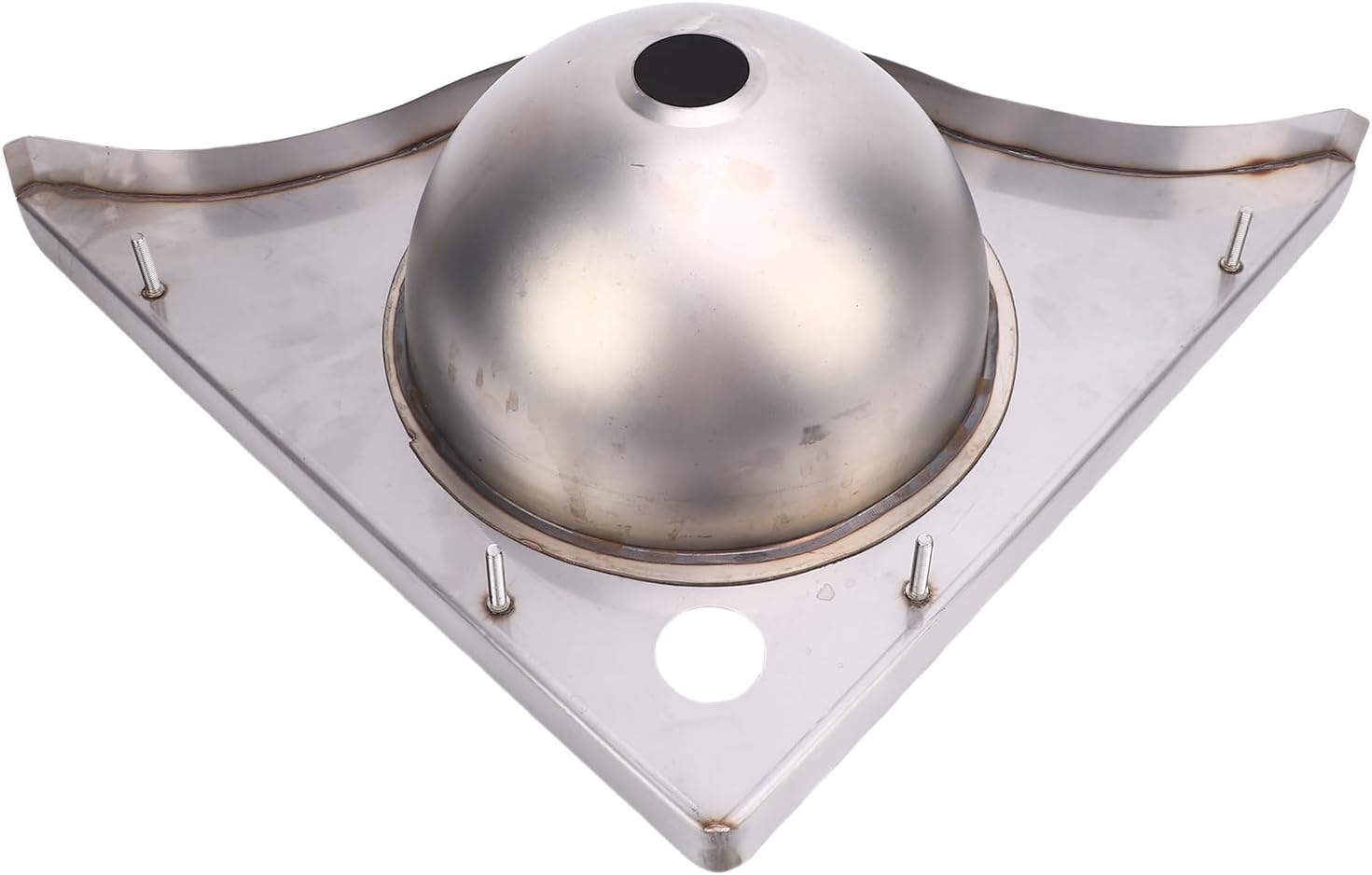 Keenso RV Corner Sink, 15.94 x 15.94 x 5.12in Wall Mount 304 Stainless Steel Basin with 40mm Outlet, for RV Campervan Boat Kitchen Bathroom Laundry