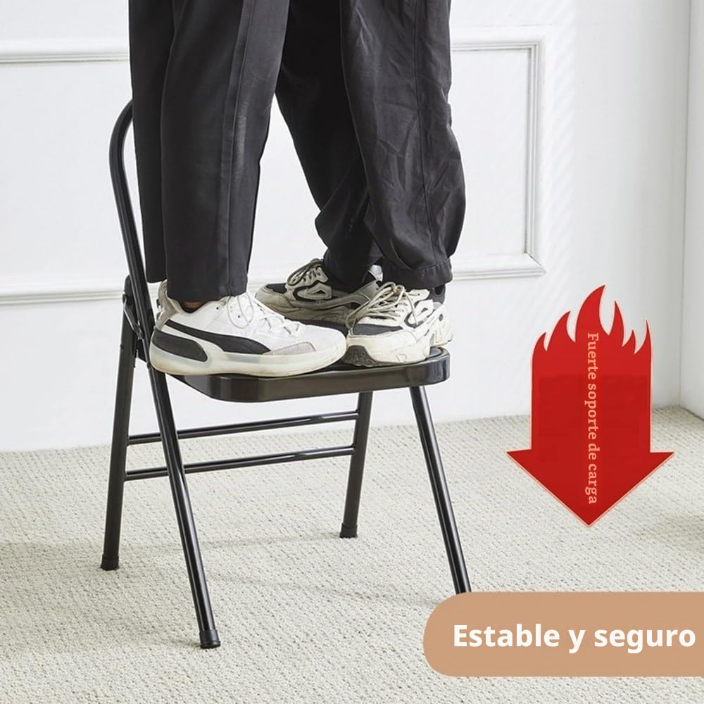 Silla de Yoga Plegable de Asistencia para Casa y Gimnasio, Sin Respaldo (Black)