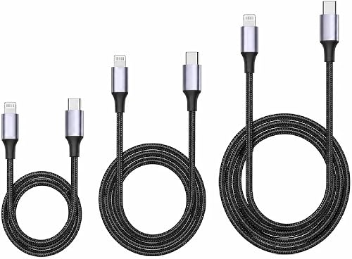 USB-C to Lightning Cable 3-Pack 20W PD Fast Charging for iPhone
