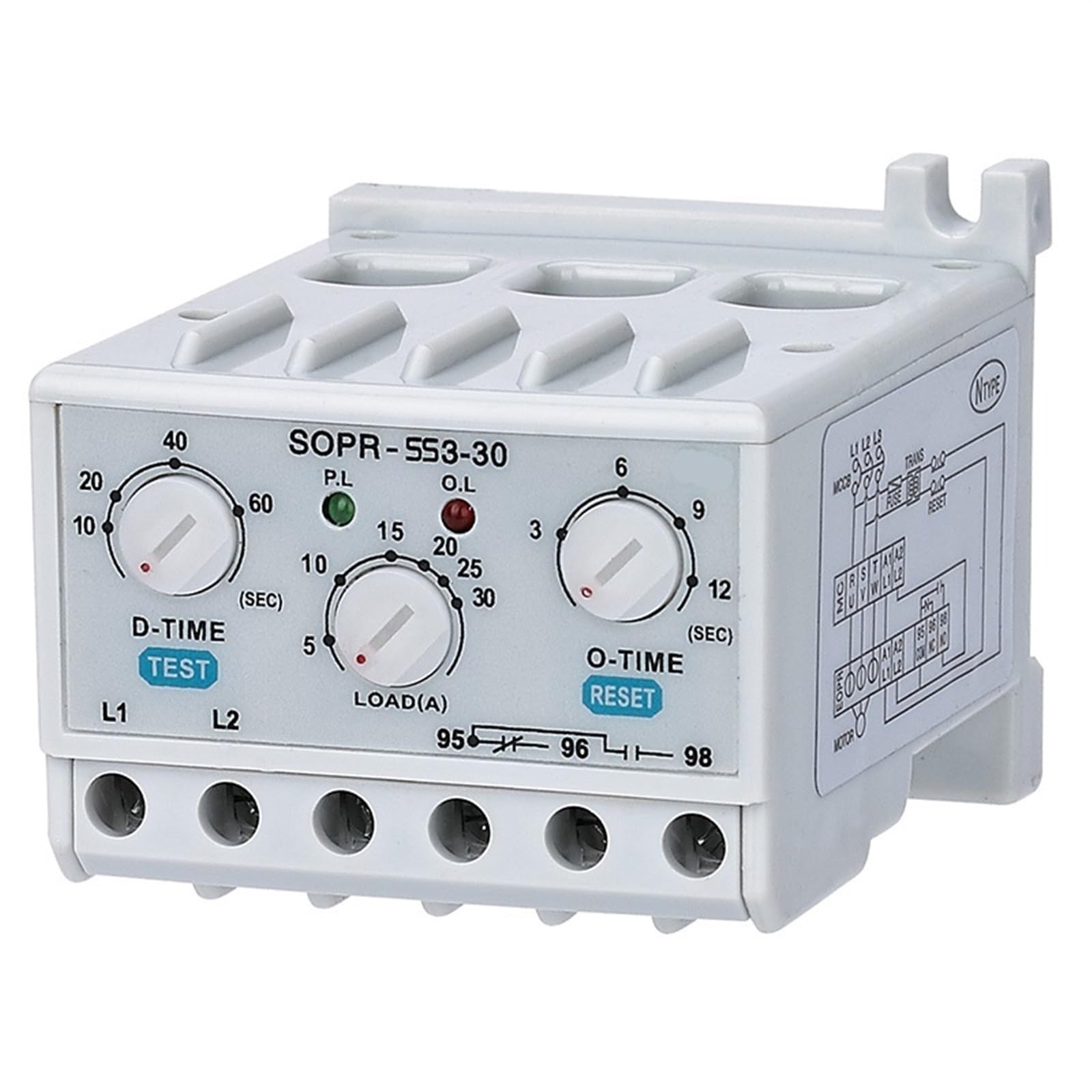 Relé de sobrecarga electrónico SOPR-SS3-440 Relé de sobrecarga térmica de protección del motor (Un: 180-460 V CA) 1 pieza(5-60A)