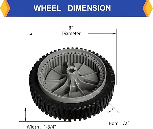 Miniatura 3 de Juego de 2 ruedas de repuesto para cortacésped Husqvarna 532401274 401274X460 401274 532411081 HU700F Stens 205-720 - Neumáticos de tracción