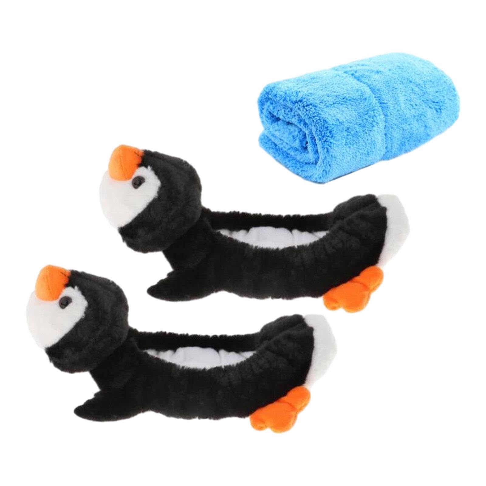 LOVIVER Skate Guards, Ice Skate Blade Covers for Hockey Skates, Figure Skates, Skating Soakers Blade Cover for Kids Adult, Men Women, Penguin Blue