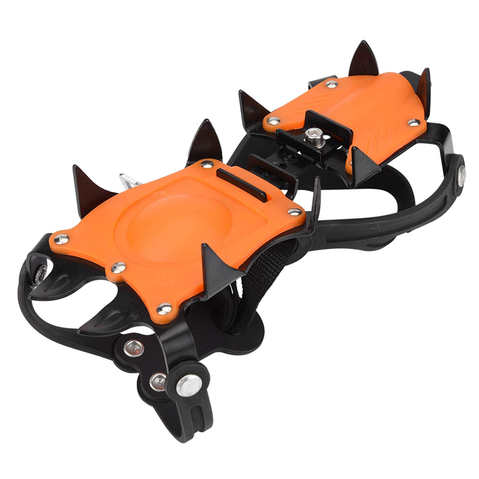 Bediffer Crampons à Neige Portables pour la Randonnée et l'escalade, Pinces à Glace à 10 Dents pour Une Résistance au Glissement, Acier au Manganèse Durable avec Griffes Réglables