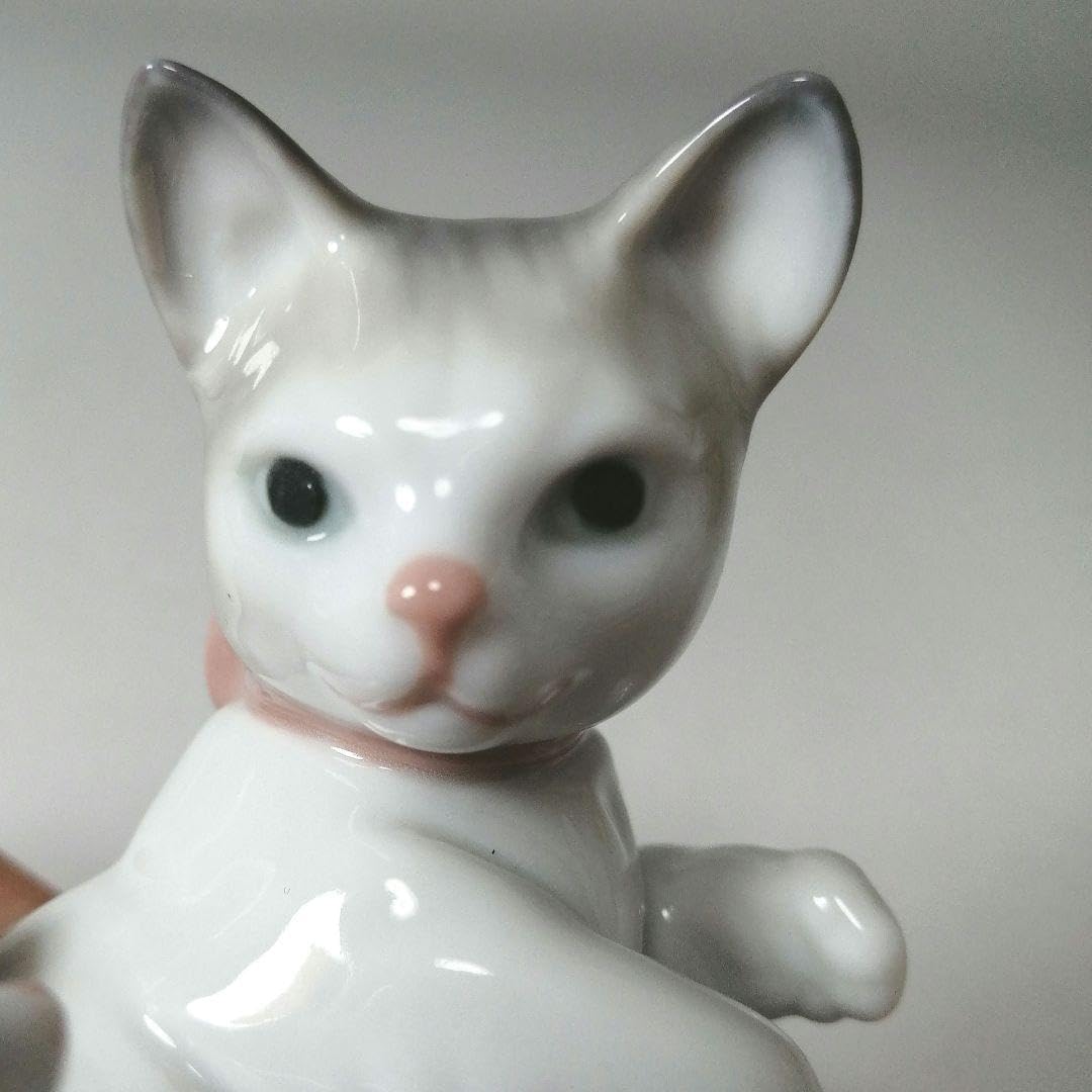 希少 美品 LLADRO リヤドロ 驚いた仔猫ちゃん ねこ ねずみ フィギュ