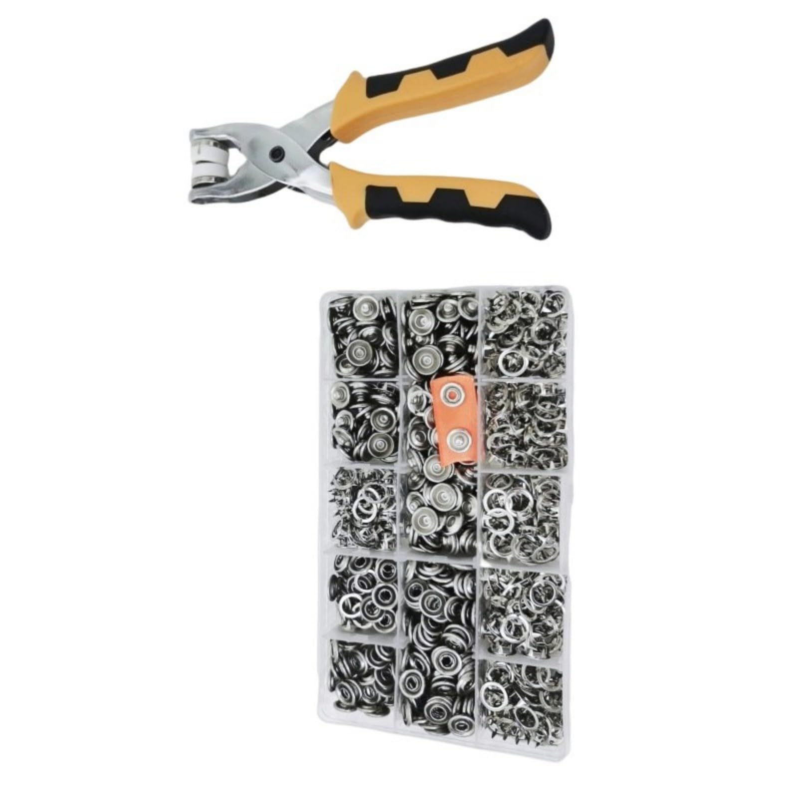 11mm Metal Button Set Includes Plier for Garments Footwear Handbag Fasteners for Fashion Designers Professional Hollow Fasteners