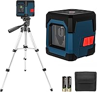 Vista 7 de RockSeed - Nivel láser, láser de línea horizontal de 100 pies, autoequilibrado, línea vertical y horizontal, rotación de 360 grados, bolsa