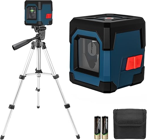 Miniatura 7 de RockSeed - Nivel láser, láser de línea horizontal de 100 pies, autoequilibrado, línea vertical y horizontal, rotación de 360 grados, bolsa