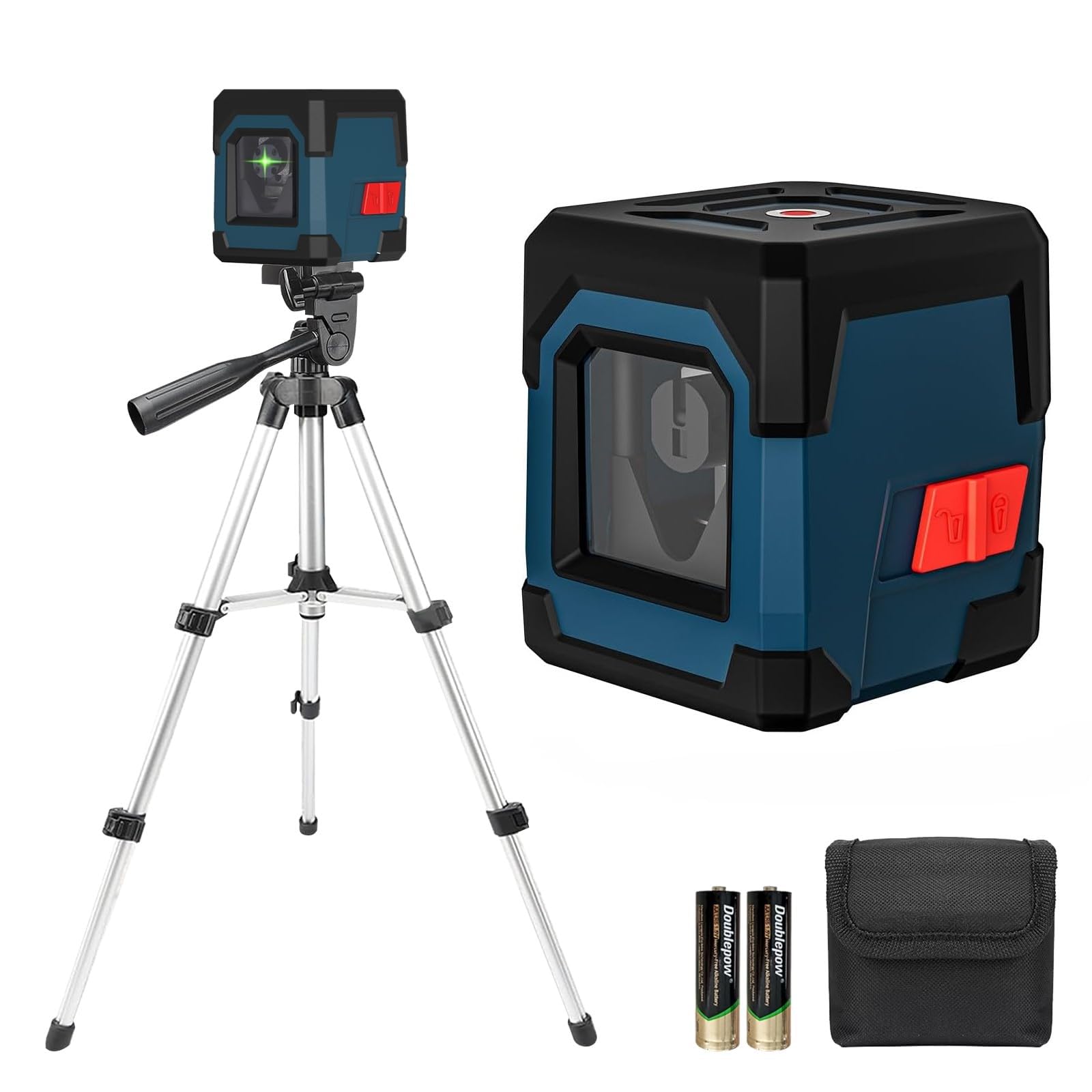 Laser Wasserwaage mit Stativ, RockSeed Kreuzlinienlaser mit Selbstnivellierung, Vertikale und Horizontale Linie, 360 Grad Drehbar, Tragetasche, Batterie Enthalten