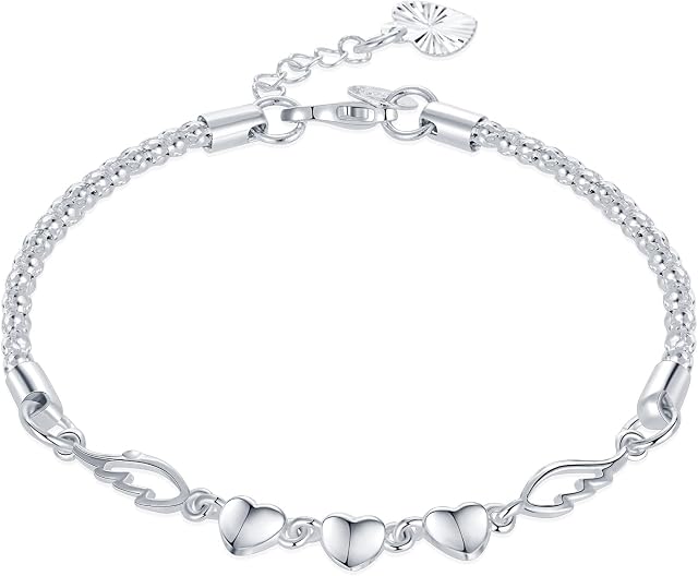 Silver Bracelet for Women Sterling Silver Star Bracelet Friendship Bracelets Adjustable Silver Chain Bracelet Gift for Women Girls Birthday Christmas