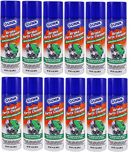 DENCO DISTRIBUTING, INC. Gunk Brake Parts Cleaner - Non-Chlorinated - 14OZ Cans - 12 Per Case - Made in USA (12)