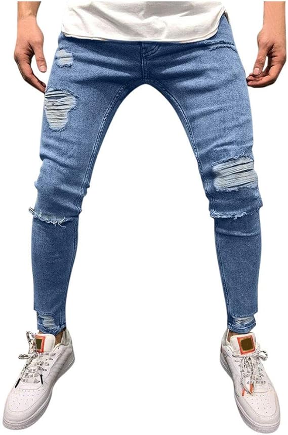 Jeans Skinny Uomo Pantaloni Original Fit Pantalone Ragazzo Slim Fit