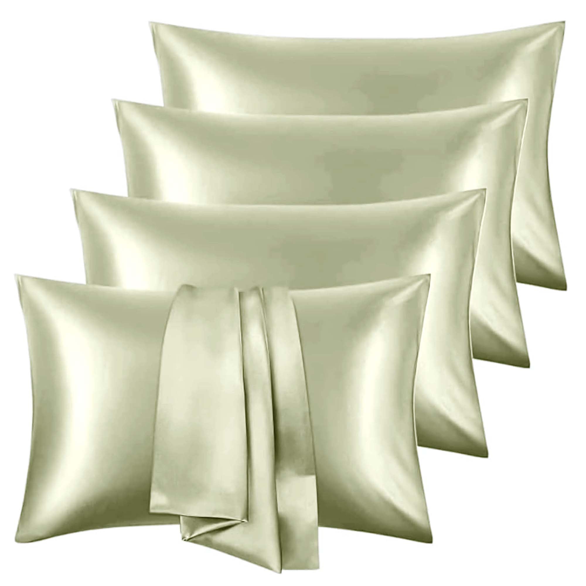 Aspire Homeware Mint Pillow Cases 4 Pack - Super Soft Satin Pillowcase Feels Like Silk Pillowcase – Silk Pillowcases For Hair And Skin Care (50X75cm)