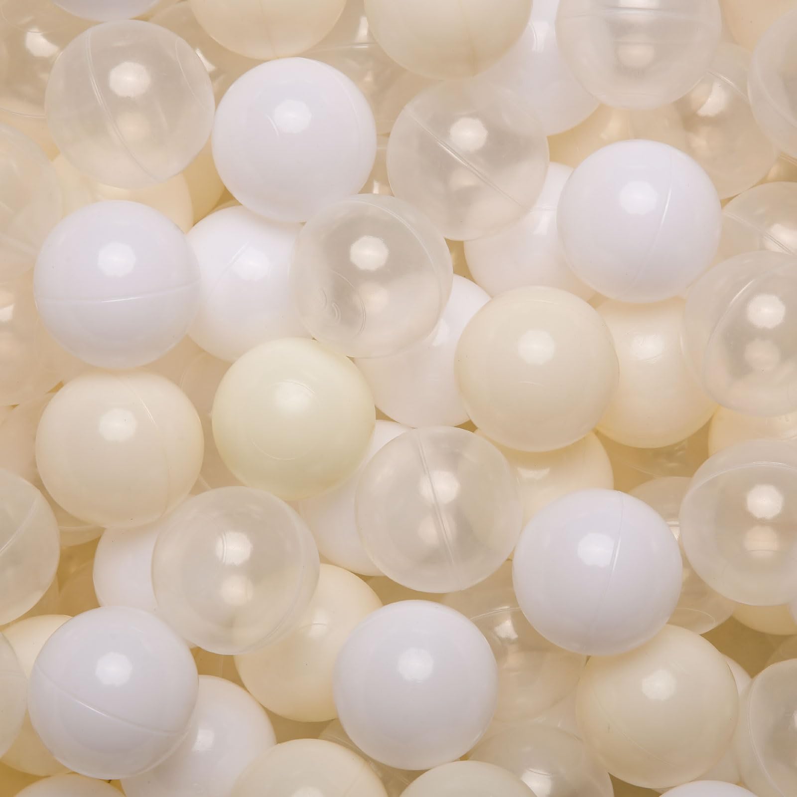 GOGOSO Ball Pit Balls for Toddler, Baby Plastic Playballs Kids Soft Pastel Non-Toxic BPA-Free, 100 Balls (Beige)