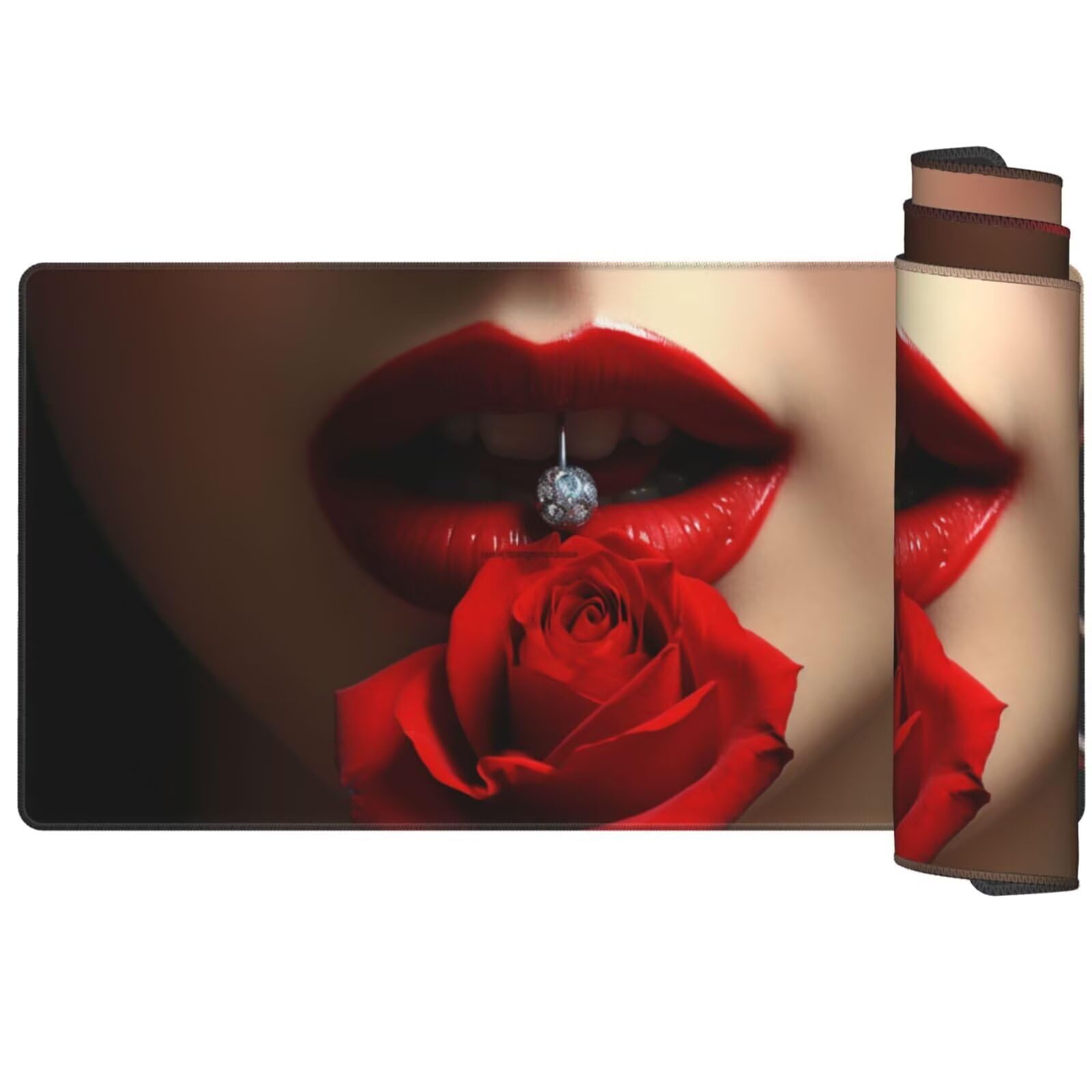 Alfombrilla Ratón Rosa Alfombrilla Ratón XXL 1600 x 800 mm, Sexy Mouse Pad Gaming con Bordes Cosidos, Impermeable Mousepad Base de Goma Antideslizante Duradera, Mouse Pad para Oficina Accesorios Q1012