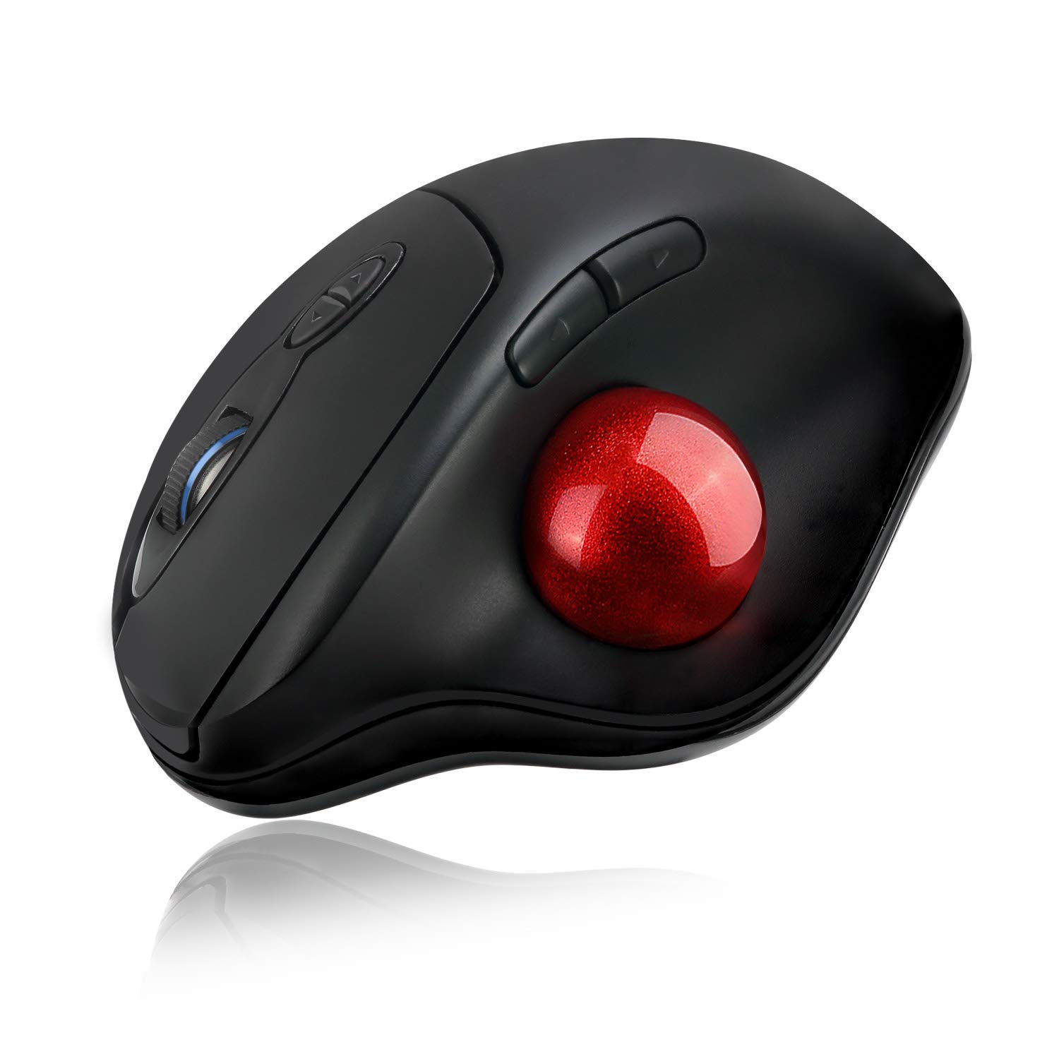 Adesso iMouse T30 - Ratón (mano derecha, Trackball, RF Wireless, 4800 DPI, Negro, Rojo)