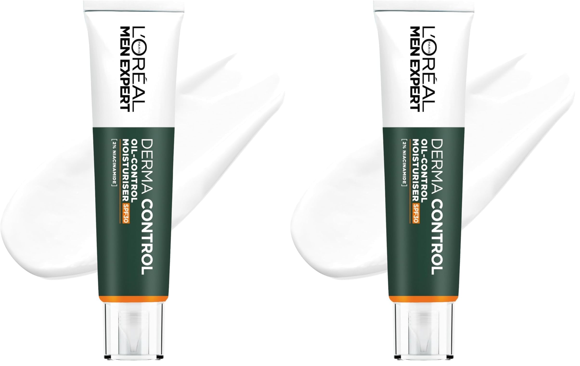 L'ORÉAL Paris Men Expert Derma Control Oil-Control Crema Hidratante Facial SPF30 Con Niacinamida, para Hombre con Piel Grasa y Tendencia Acneica. Reduce las Manchas y Marcas Post Acné. (Paquete de 2) en oferta en Amazon