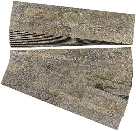Aspect Peel and Stick Stone Overlay Kitchen Backsplash - Mossy Quartz (Approx. 15 sq ft Kit) - Easy DIY Tile Backsplash