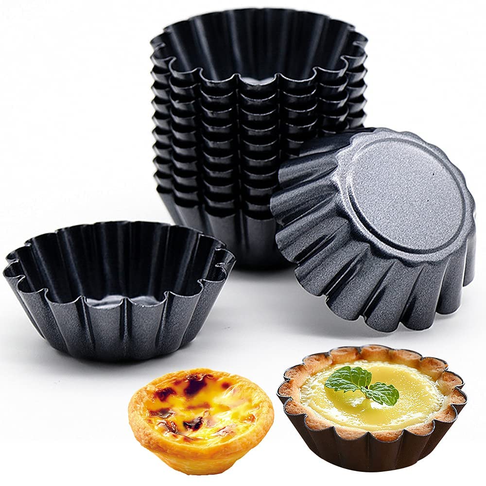 12 moldes antiadherentes para tarta de huevo, moldes antiadherentes, moldes para magdalenas, moldes para hacer tartas, herramientas reutilizables para hornear en cocina