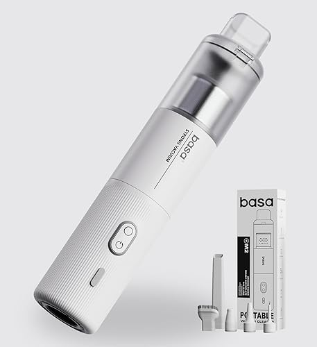 Generic Aspiradora de bolsillo para automóvil, oficina y hogar, mini aspiradora de mano inalámbrica, portátil, blanco, tiempo de ejecución de 13 a
