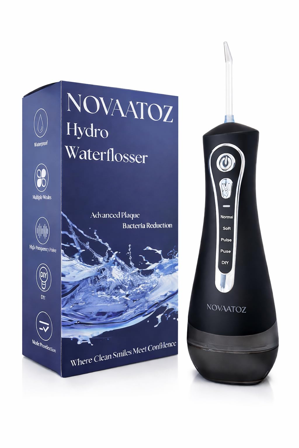 Hydro Advance 2 0 Cordless Water Flosser for Teeth Cleaning 0 6mm Precision Jet 4 Pressure Modes 320ml