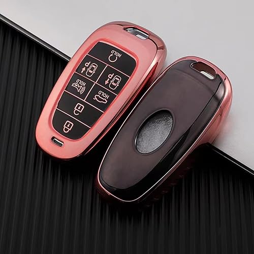 Miniatura 3 de Funda para llavero Hyundai con llavero de TPU suave para llave de coche, protección de 360 grados para Hyundai Sonata Santa fe Tucson 2019 2020 2021