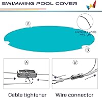 Vista 5 de Windscreen4less Cubierta de seguridad redonda de invierno de 9 pies, impermeable, con cable de alambre a lo largo de los bordes, cabrestante