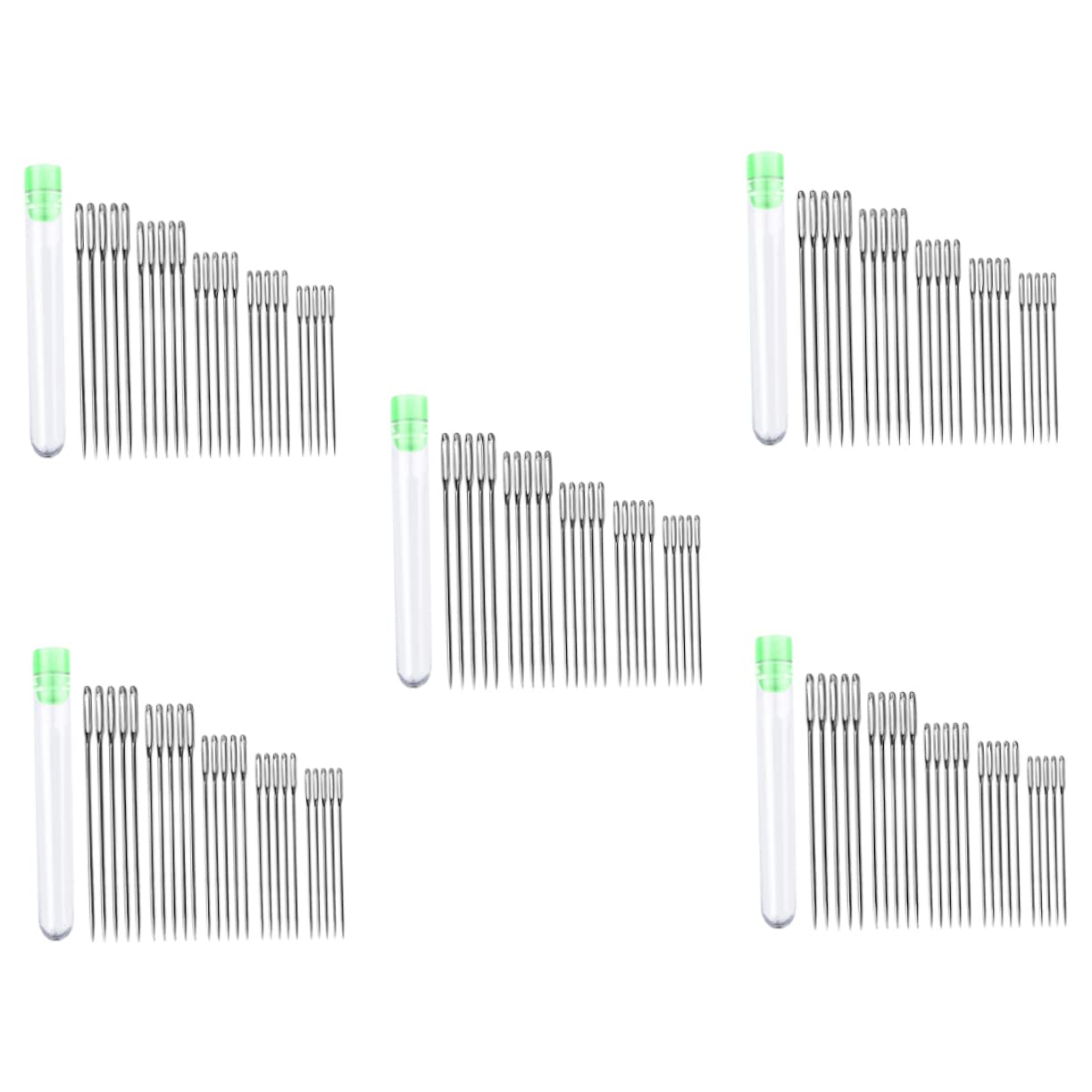 Veemoon Stainless Steel Embroidery Needles 5 Sets Large Eye Hand Sewing Needles for Beginners Professionals