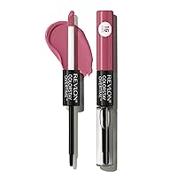 Vista 95 de Revlon - Lápiz labial líquido Overtime con brillo de labios transparente, maquillaje facial ColorStay, doble extremo con vitamina E en ciruela/baya