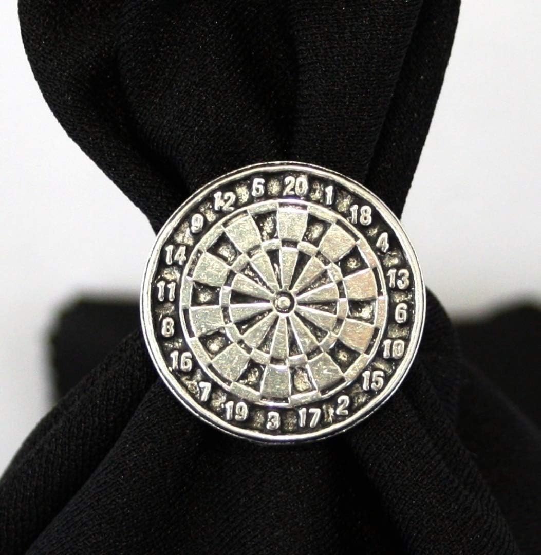 Dartboard Scarf Ring, English Pewter, Handmade in England (ts-L)