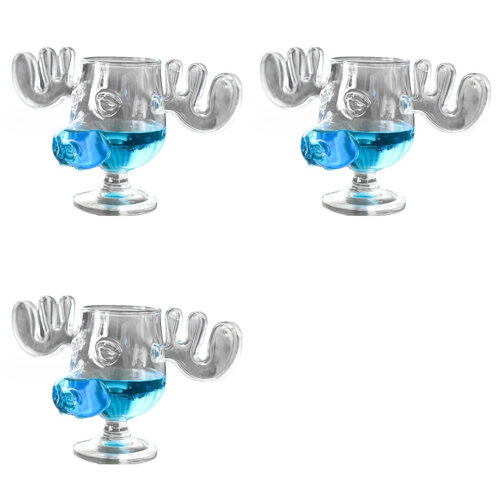 Aundhegrtt 3X Christmas Vacation Cup Set Glass Cup Holiday Glassware for Drinks, Beverages Holds 8 Ounces
