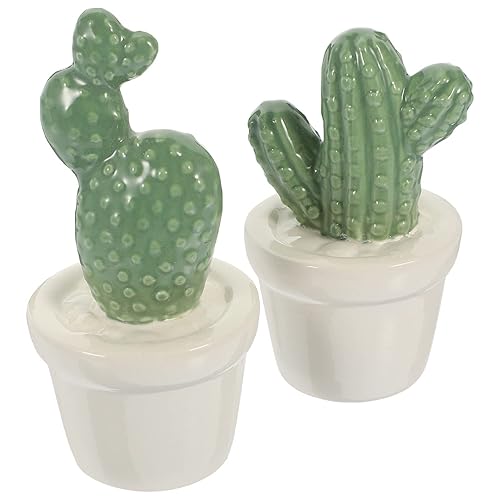 Ipetboom Porcelain Cactus Ornament Set - Hand-Painted Ceramic Cactus Figurines