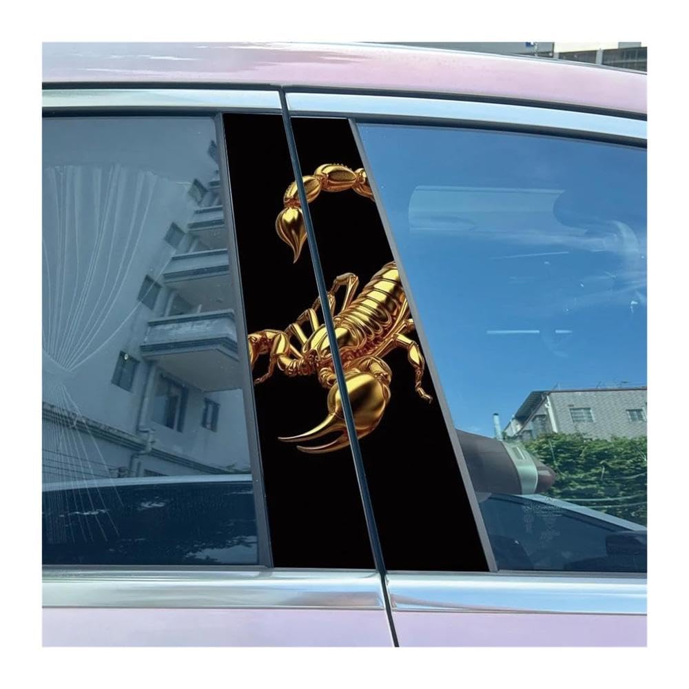 Body Parts 2pcs Car Center Pillar Sticker Creative Scorpion Auto B-Pillar Waterproof Protective Film(B)
