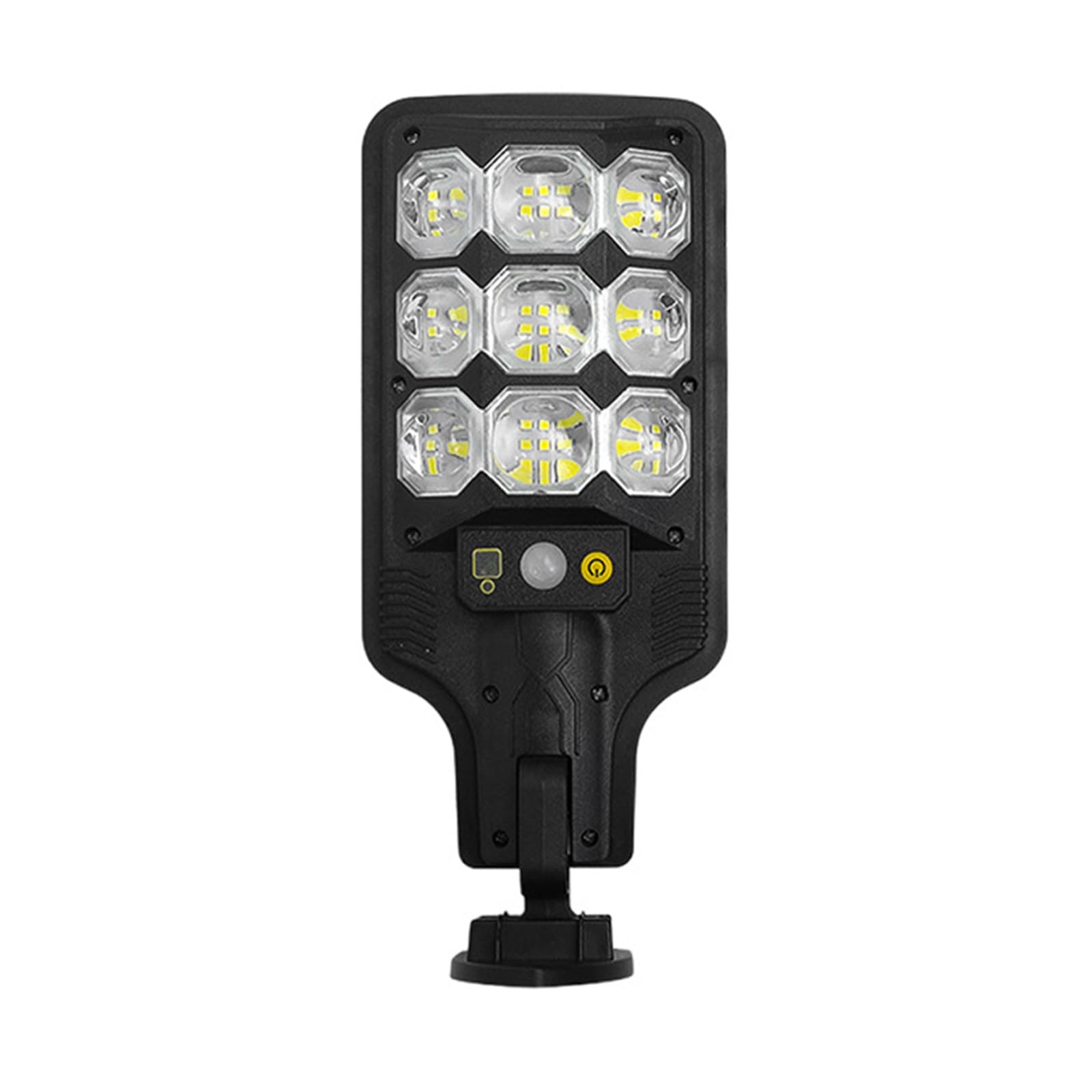 YWBL-WH Solar Street Light, Super Bright PIR Motion Sensor Light with 3 Lighting Modes Remote Control IP65 Security Lamp for Garden Courtyard ABS Black 1 Pack