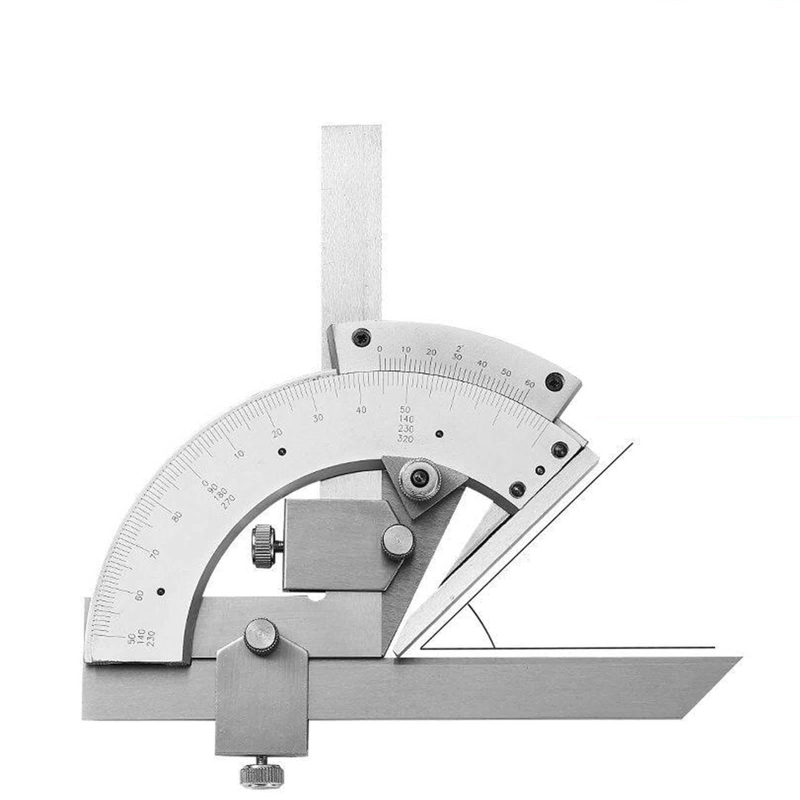 KHZKHC Metal Vernier Bevel Protractor, 0-320° Angles Measure Rulers, Detachable Design, Stainless Steel And Carbon Steel, Measurement Instrument For Woodworking/construction Stainles ssteel