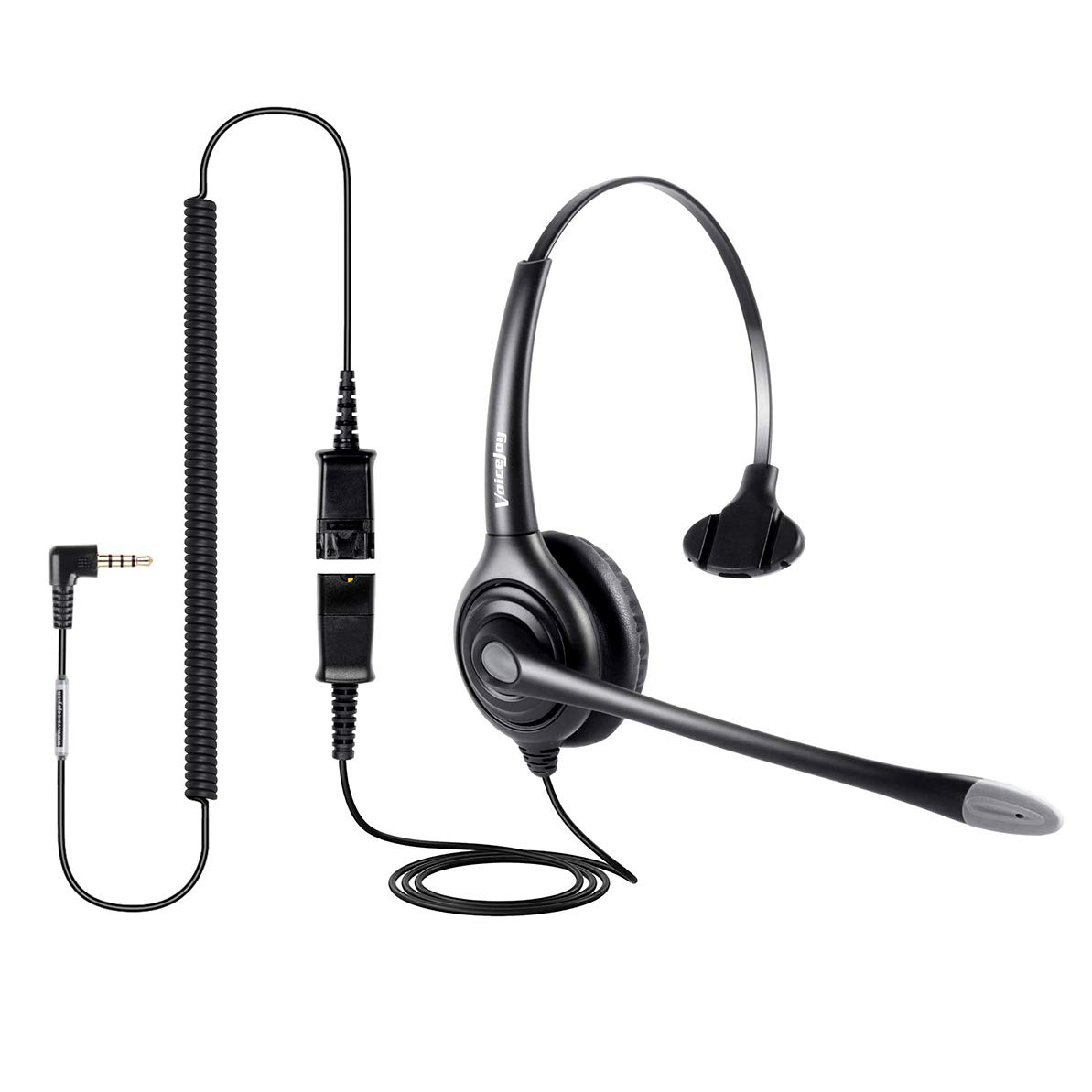 VoiceJoy Cell Phone Headset with Noise Cancelling Microphone 3.5mm Computer Headphone for iPhone, Android, Laptop, PC, Call Center Office, Business Skype Softphone-image-32