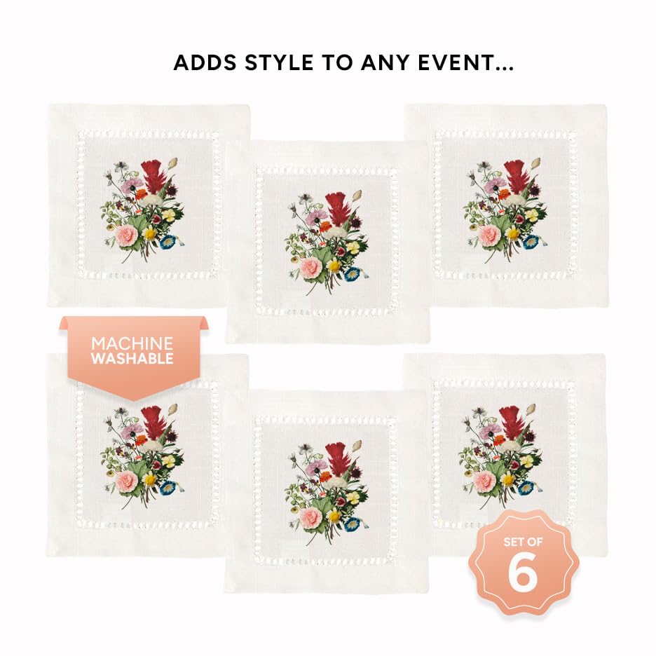 Servilletas de Tela Jolitee Bouquet 6 Pzas 6x6 Pulg miniatura 6