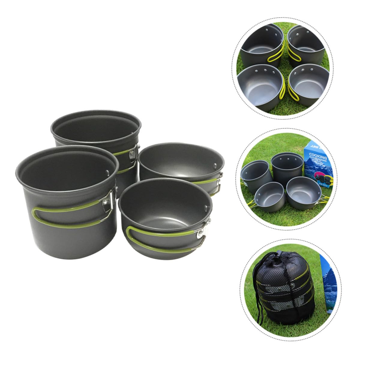 Cabilock Camping-kochgeschirr Aluminiumlegierung Tragbare Outdoor-kochutensilien Kochset mit Pfannenset für Wandern und Klettern
