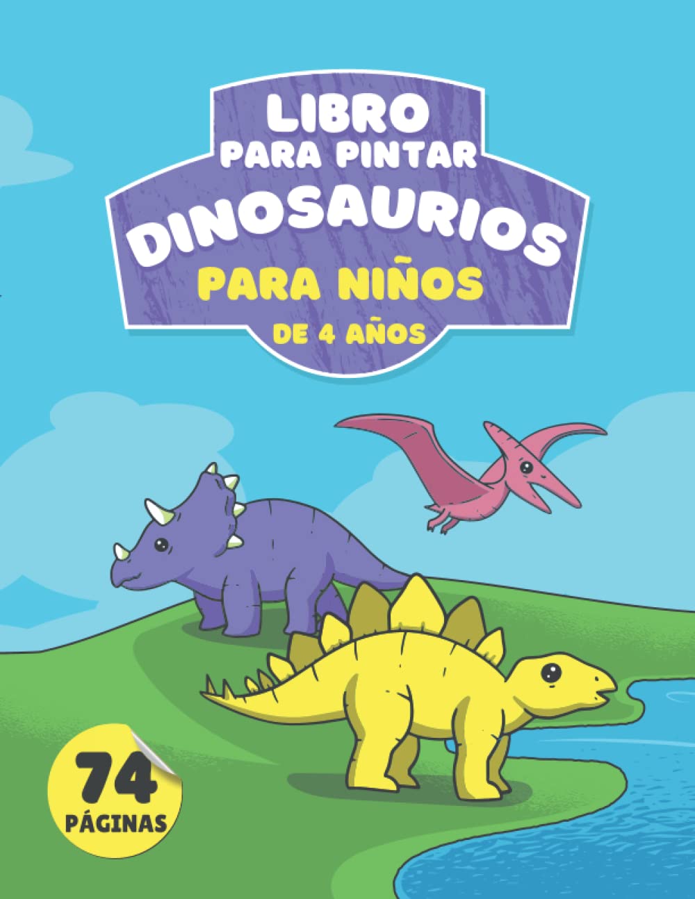 libro para pintar dinosaurios: Libro de Colorear para niños de 4 a 8 años