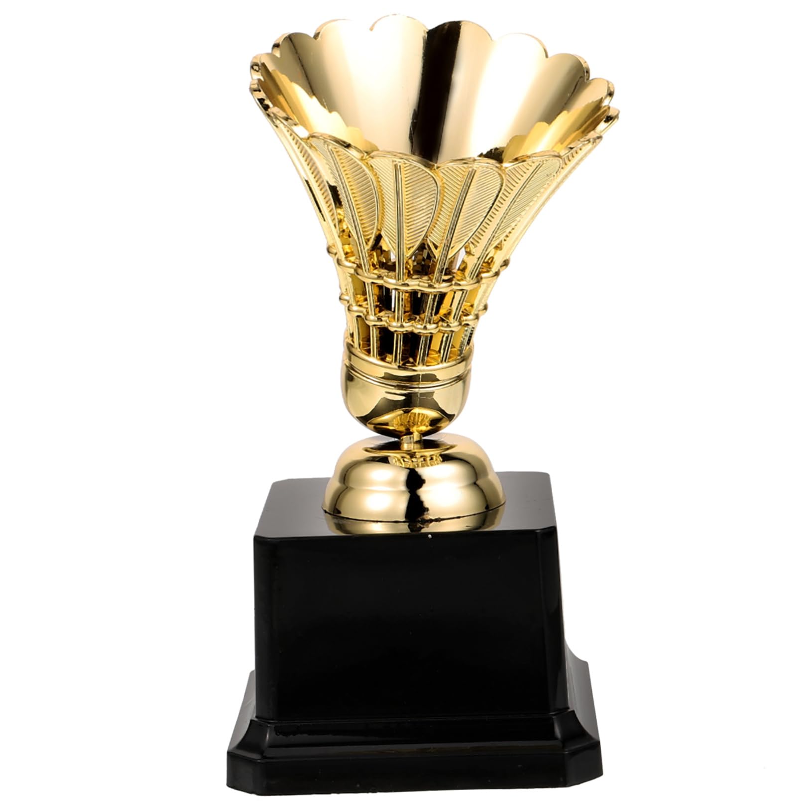 Yardwe 3st Badminton-Match-trophäe Trophäen Verliehen Stielspielzeug Modelltrophäe Medaillen Für Wettkampf-trophäe Konstruktionsspielzeug Dekoratives Trophäenmodell Golden Plastik