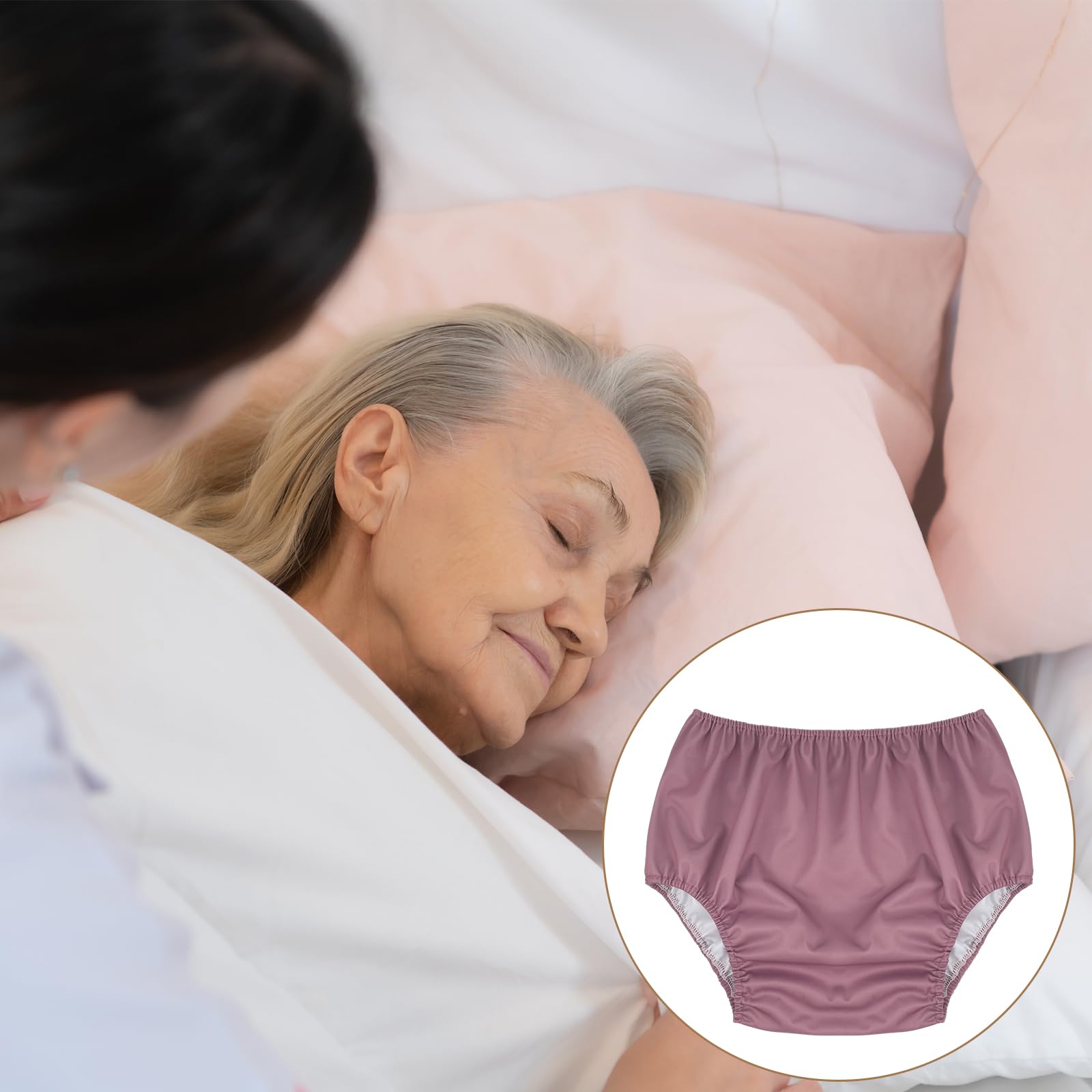 Breathffy 6 Pcs Adult Leakproof Incontinence Underwear for Women Men Pull on Cover Pant Washable Underpants Reusable Plastic Diaper Covers for Disabled, Elderly, Postpartum (Assorted Color,Medium)