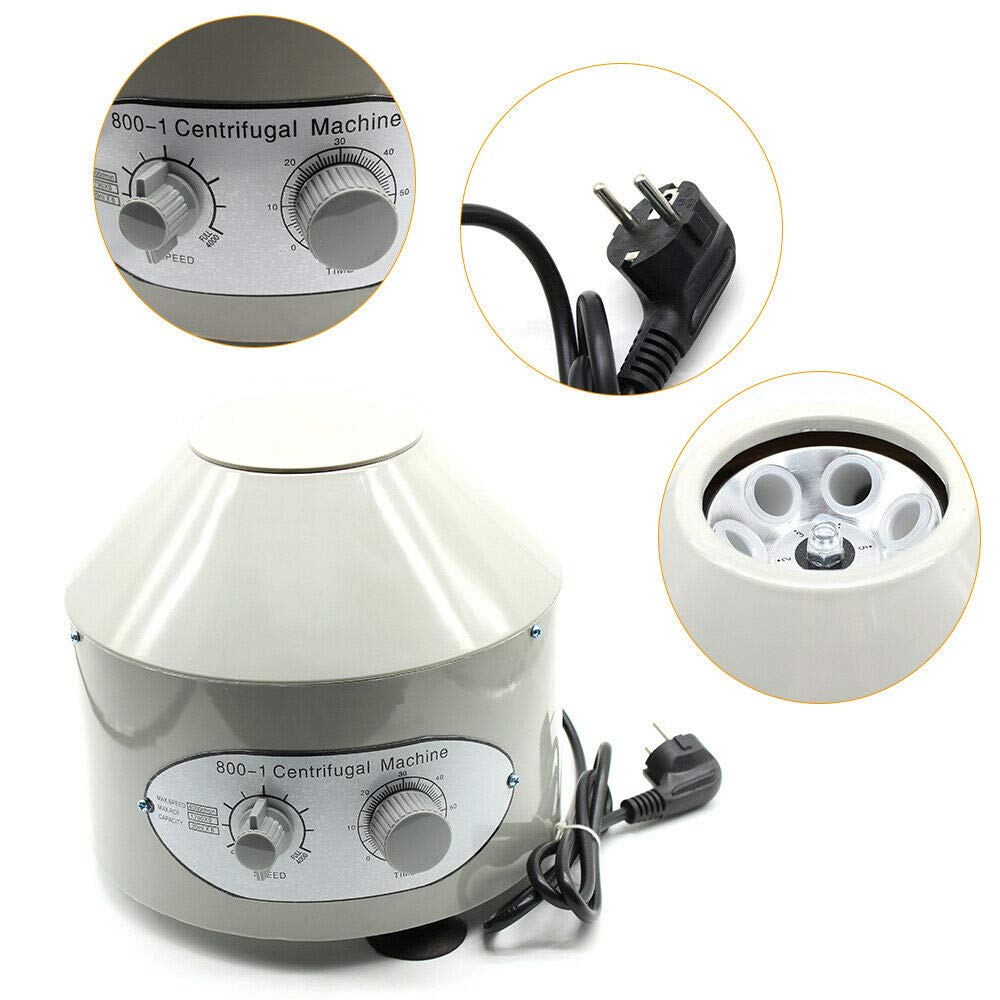 Futchoy centrífuga de laboratorio centrífuga eléctrica Centrífuga de sobremesa eléctrica pequeña de laboratorio de 4000 rpm con velocidades ajustables y temporizador 6 x 20 ml