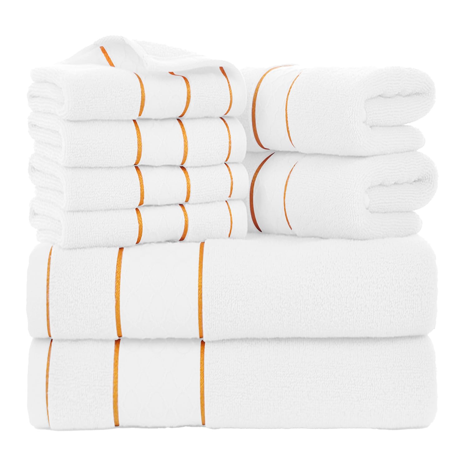 MERRY HOME Cotton Bath Towel Set 8-Piece - 2 Large Bath Towels (27