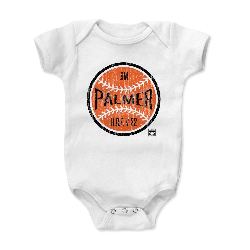 500 LEVEL Jim Palmer Baby Infant One Piece Bodysuit (3-6 Months, White) - Jim Palmer Ball O