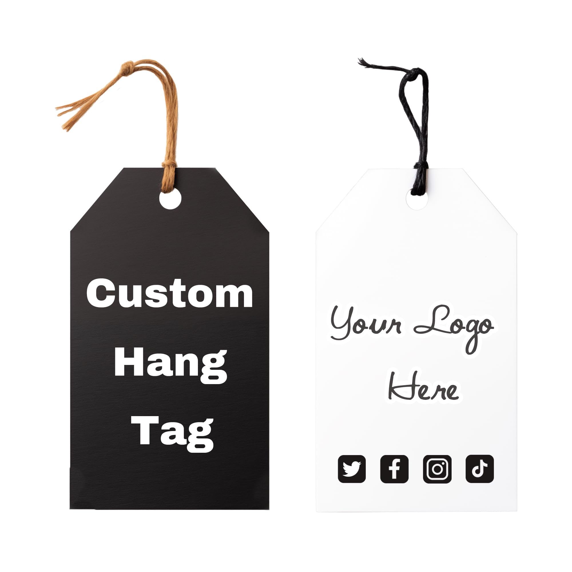 100 pcs Custom Hang Tags,Personalized Your Logo and Text Price Tags Jewelry Hang Tags Labels (1.5×2.3 inch)