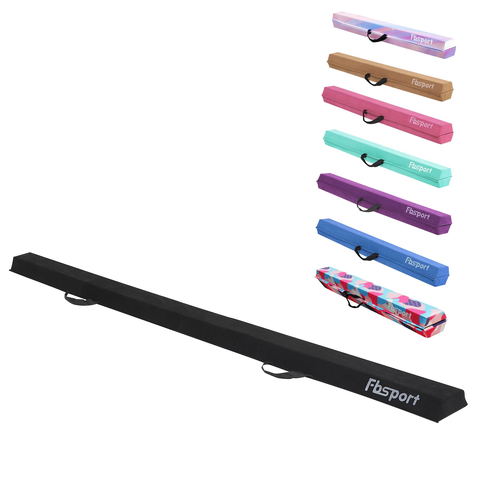 FBSPORT 8ft/6ft Balance Beam: Folding Floor Gymnastics Equipment for Kids Adults,Non Slip Rubber Base, Gymnastics Beam for Training, Practice, Physical Therapy and Professional Home Training