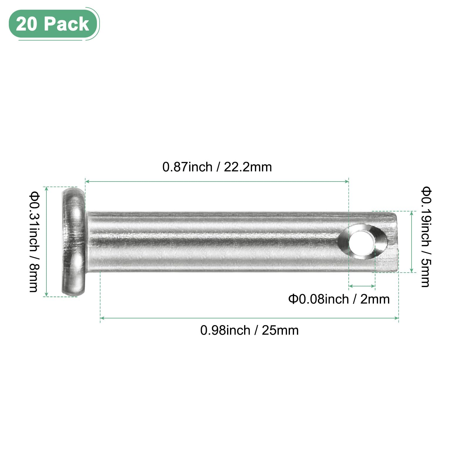 M METERXITY 20-Pack Single Hole Clevis Pins - Image 3