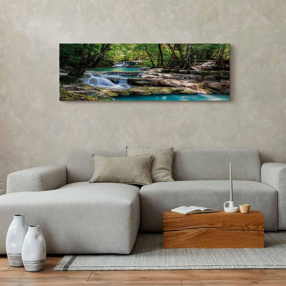 Tableau Toile Cascade 200x100 Cm – Visario, Impression Numérique, Prêt à Accrocher