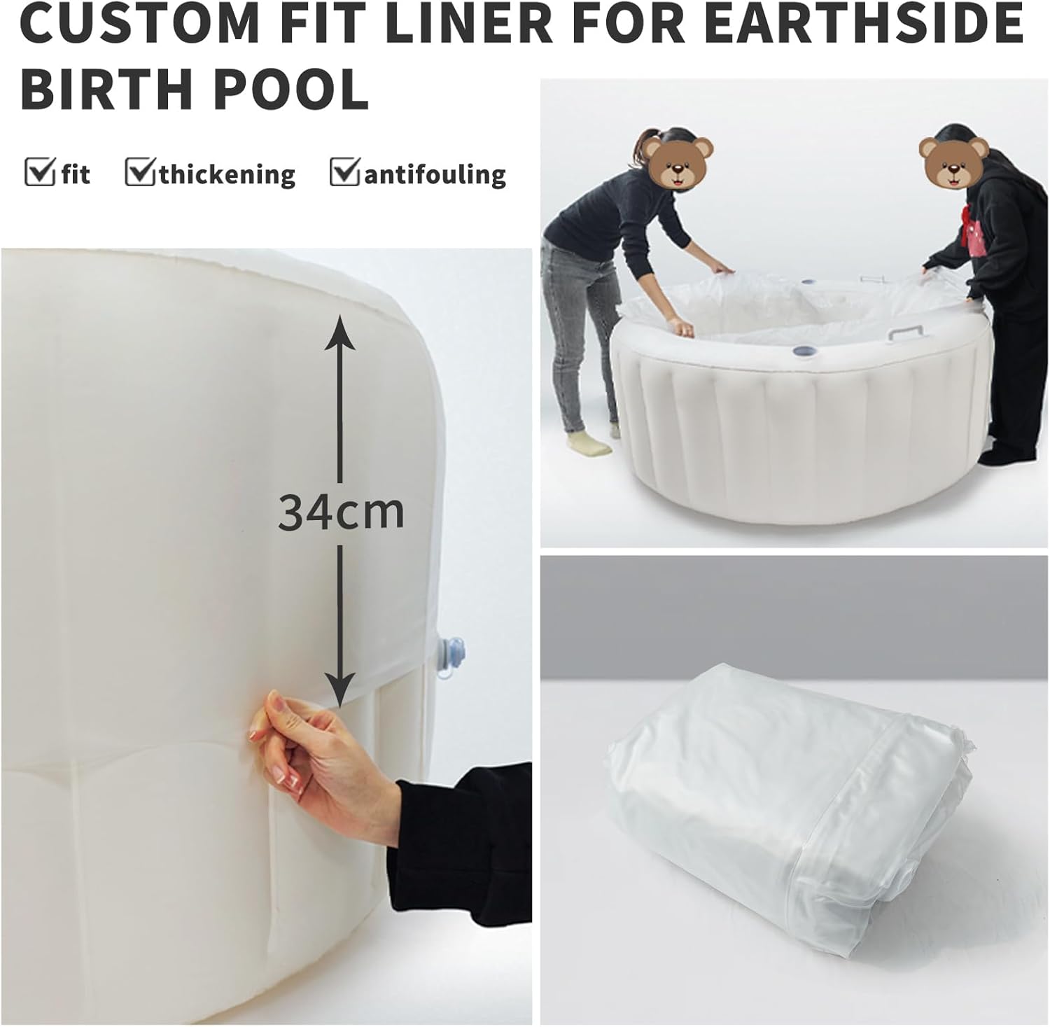 Pool Liner Natural Home Water Birth Labor & Delivery Midwifery Ideal for Moms Doulas and Midwives Liner Only